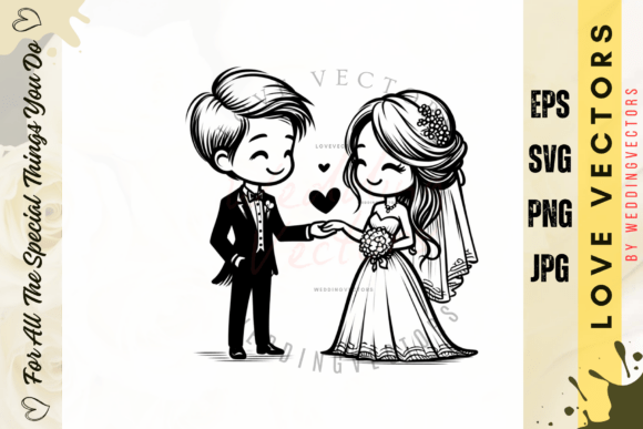 C3983: Capturing Matrimonial Bliss in Vector Art