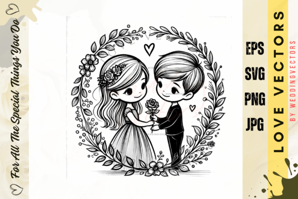 C4010: Minimalist Wedding Love Vectors for Your Brand