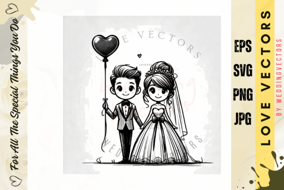 Capturing Matrimonial Bliss with Soft Refined Wedding Illustration - C4169