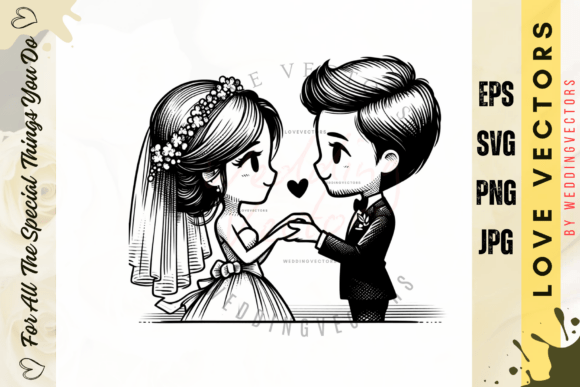 Capturing Romance: The Timeless Appeal of Wedding Couple and Love Vectors - C4051