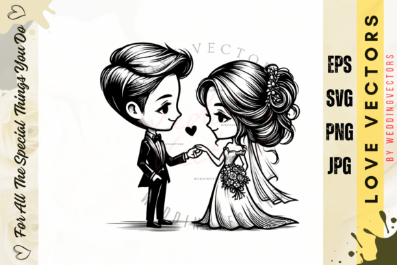 Capturing Romance with Wedding Couple and Love Vectors