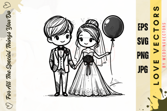 Romantic Vector Art for Wedding Branding & Design