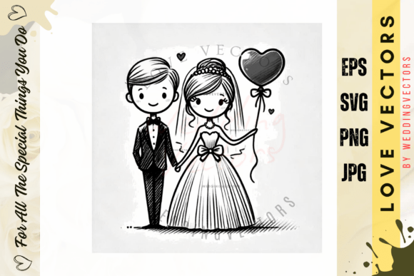 Timeless Romance: Using Wedding Couple and Love Vectors - C3984