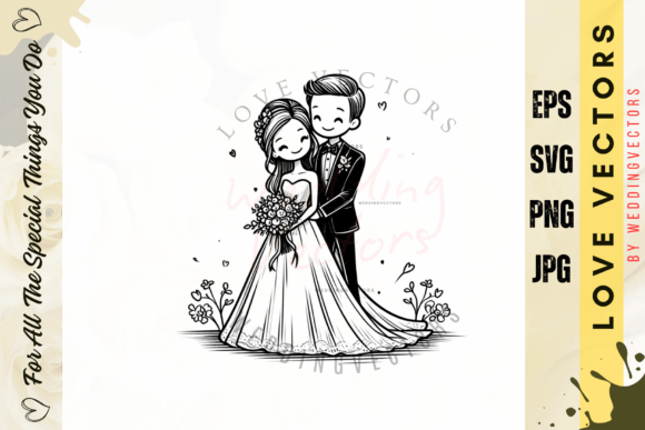 Wedding Couple and Love Vectors: A Whimsical Design Collection