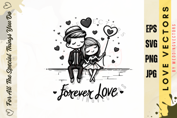 Wedding Couple and Love Vectors: C401 Modern Ceremony Art