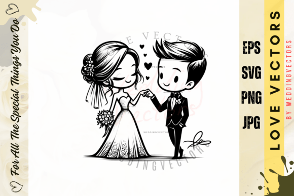 Wedding Couple and Love Vectors - C4047: A Designer's Romance