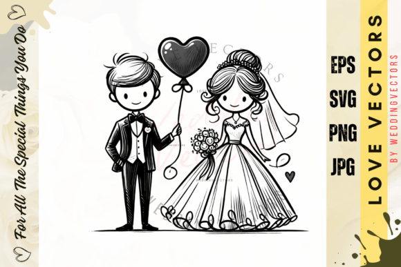 Wedding Couple and Love Vectors - C4133: A Designer's Guide to Romance