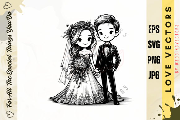 Wedding Couple and Love Vectors - C4212: Fine Art Romance