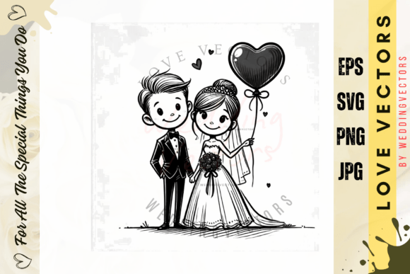 Wedding Couple and Love Vectors - C4219: A Timeless Design Collection