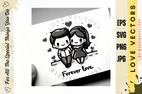 Wedding Couple and Love Vectors - C422: A Designer's Guide to Romantic Illustrations