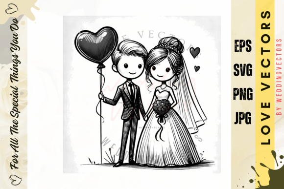 Wedding Couple and Love Vectors - C4257: A Dreamy Collection