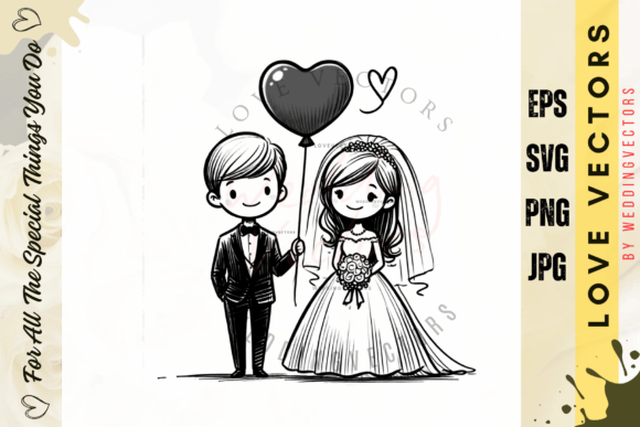 Wedding Couple and Love Vectors - C4269: Crafting Romance