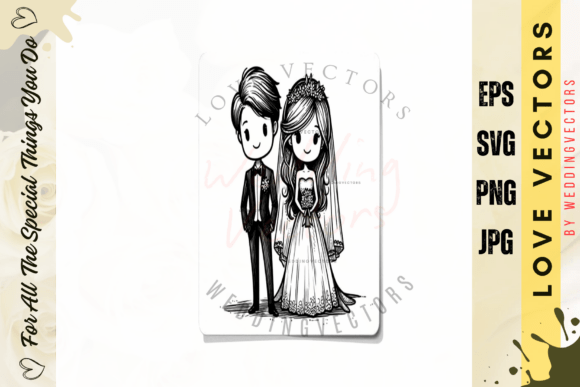 Wedding Couple and Love Vectors - C4355: A Modern Design Asset