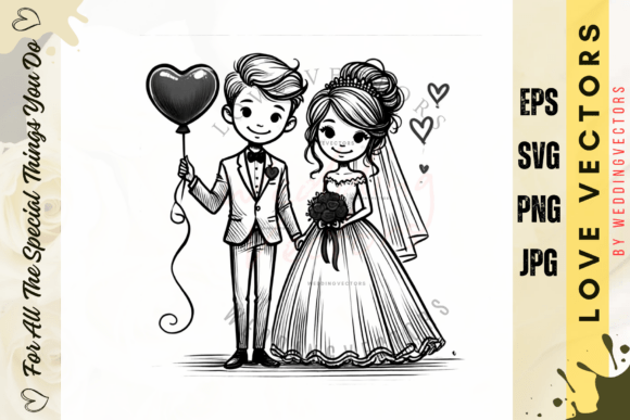 Wedding Couple and Love Vectors: Crafting Timeless Romance
